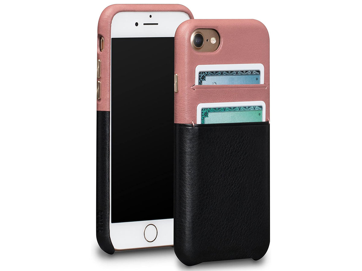 Sena Leather SnapOn Wallet Roze - iPhone SE / 8 / 7 Hoesje