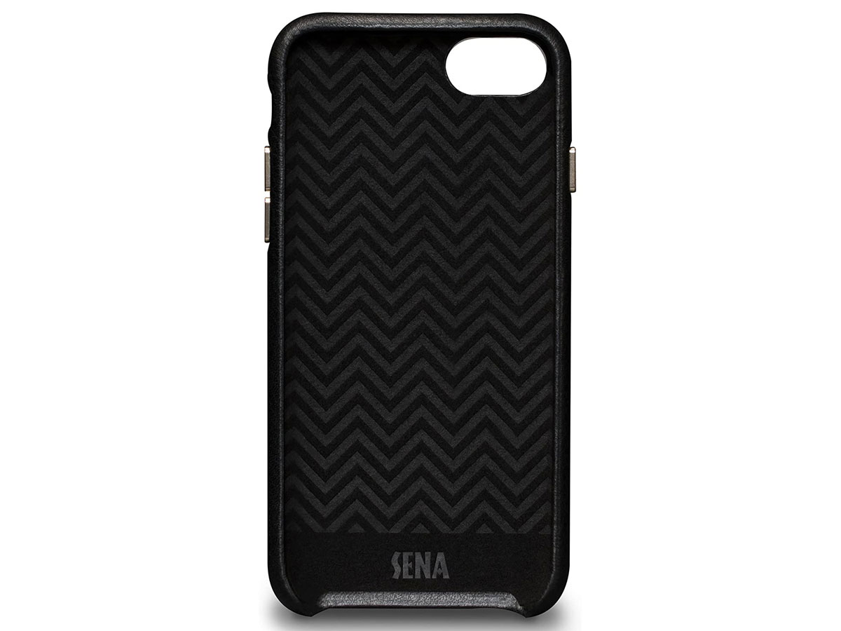 Sena Leather SnapOn Wallet Zwart - iPhone SE / 8 / 7 Hoesje