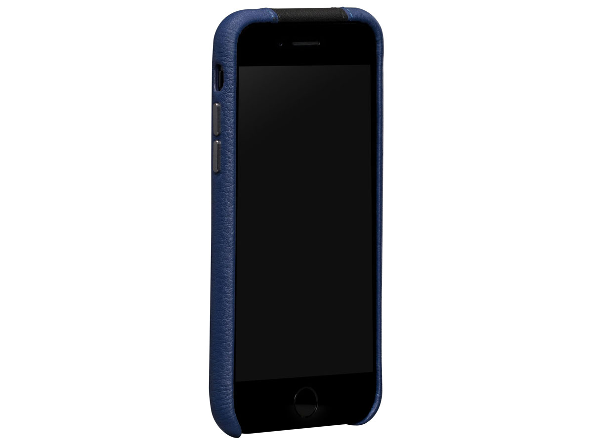 Sena Racer Leather Case Blauw/Zwart - iPhone SE/8/7 Hoesje Leer