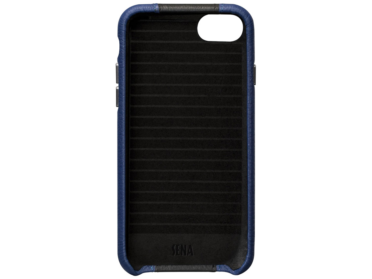 Sena Racer Leather Case Blauw/Zwart - iPhone SE/8/7 Hoesje Leer