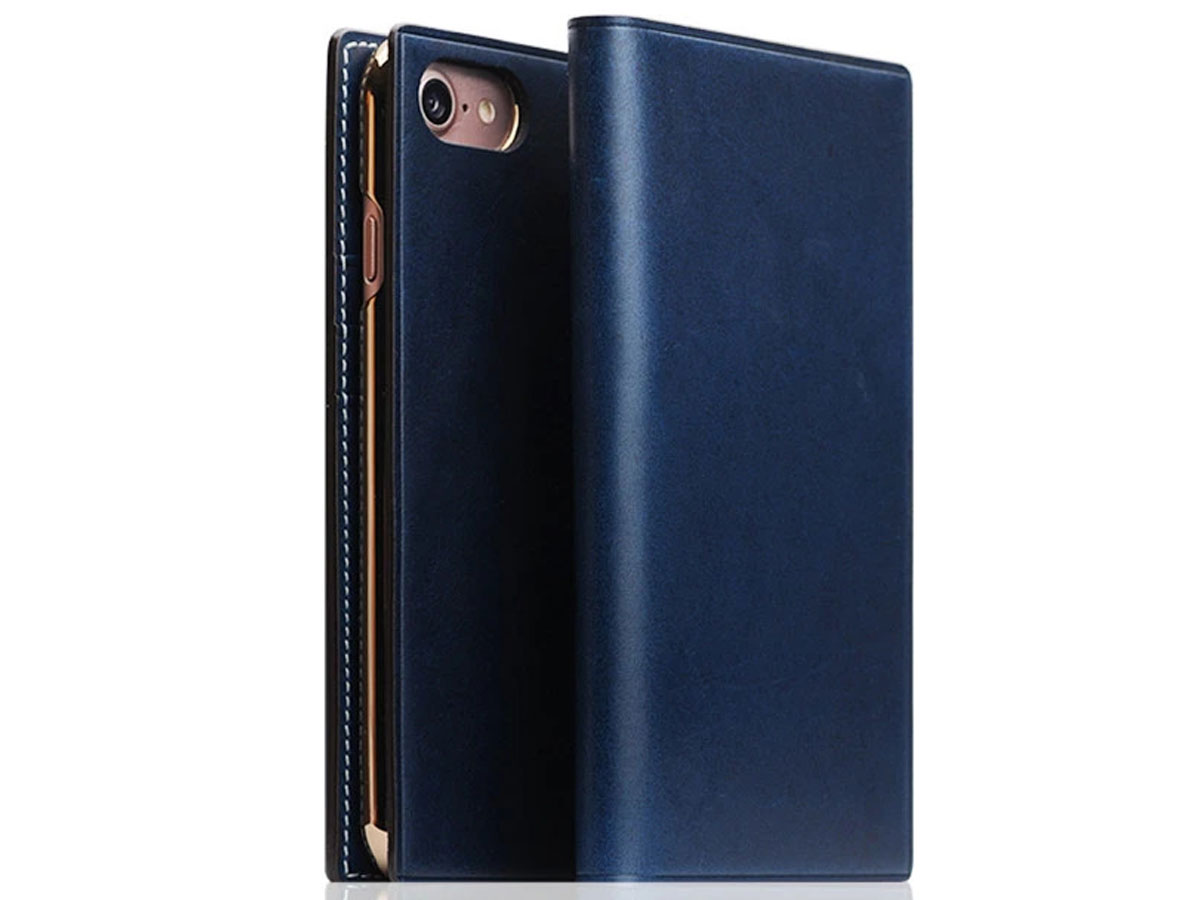 SLG Design D7 Italian Buttero Leer Blauw - iPhone SE 2020/8/7 hoesje