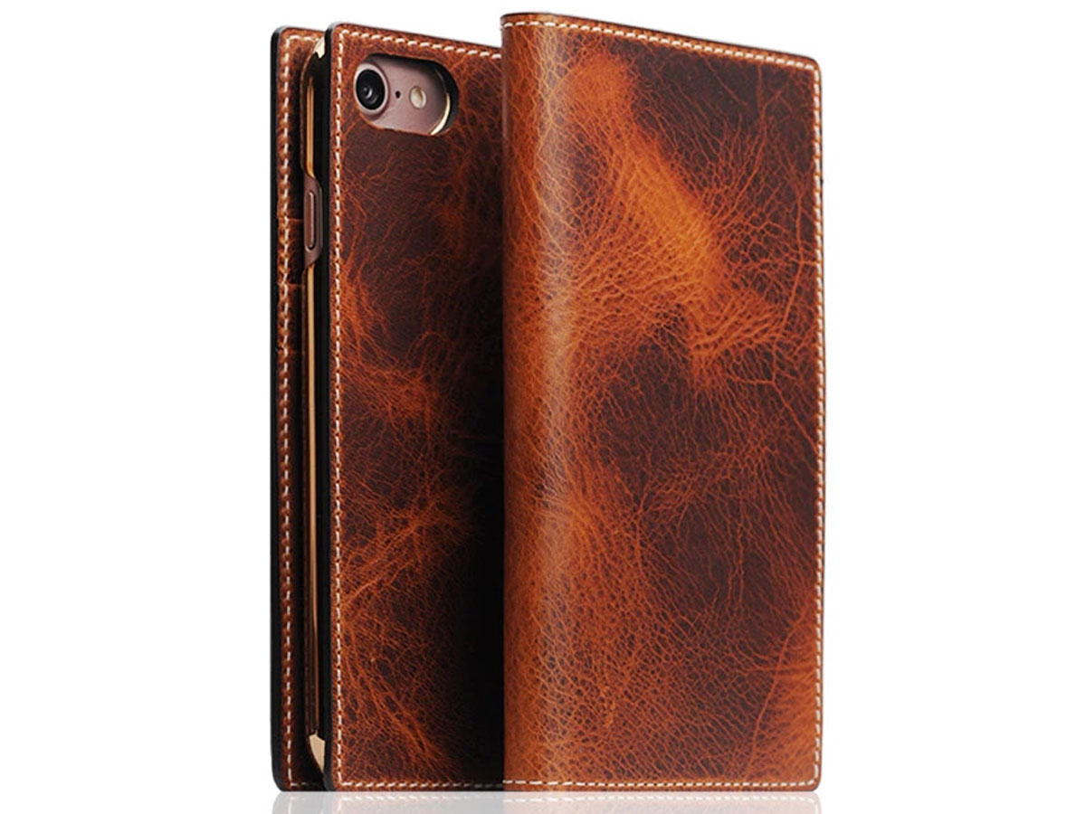 SLG Design D7 Italian Wax Leer Bruin - iPhone SE 2020/8/7 hoesje