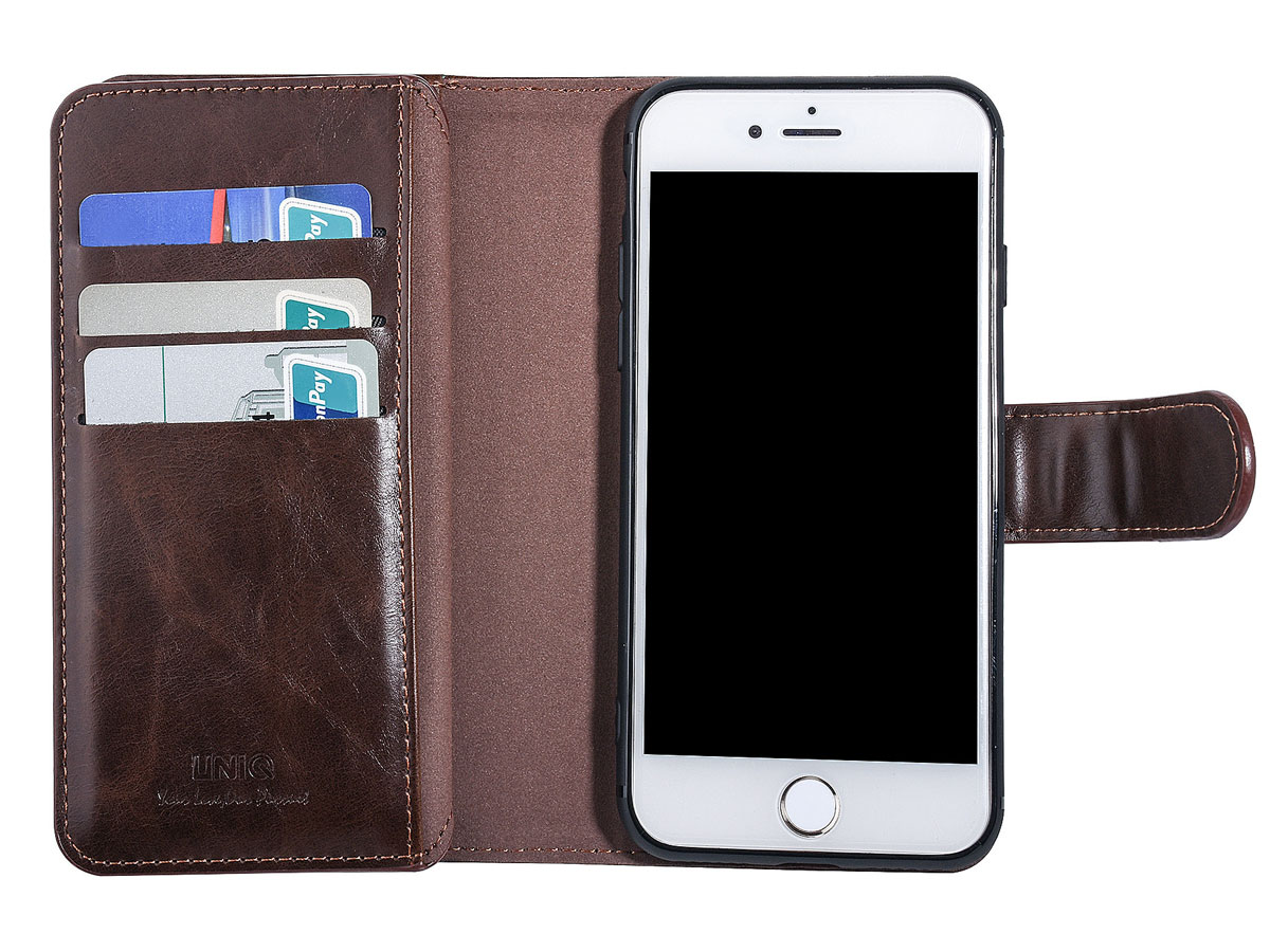 Uniq True Wallet Case Bruin - iPhone SE / 8 / 7 hoesje