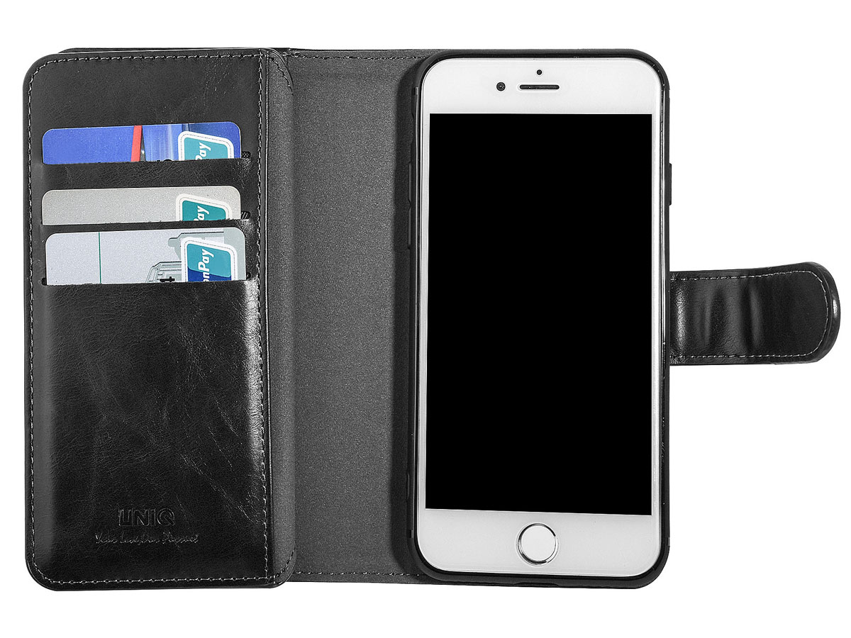Uniq True Wallet Case Zwart - iPhone SE / 8 / 7 hoesje