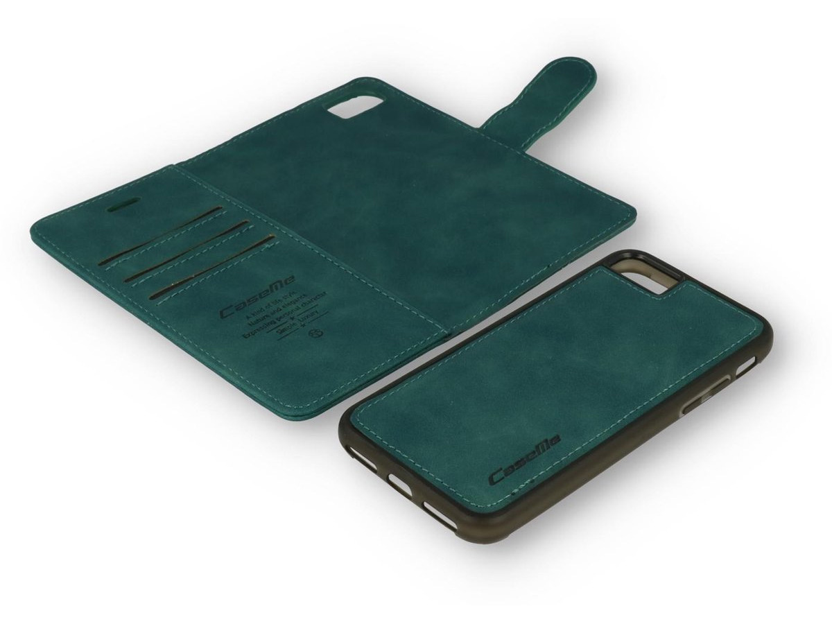 CaseMania 2in1 Magnetic Bookcase Groen - iPhone SE/8/7 Hoesje