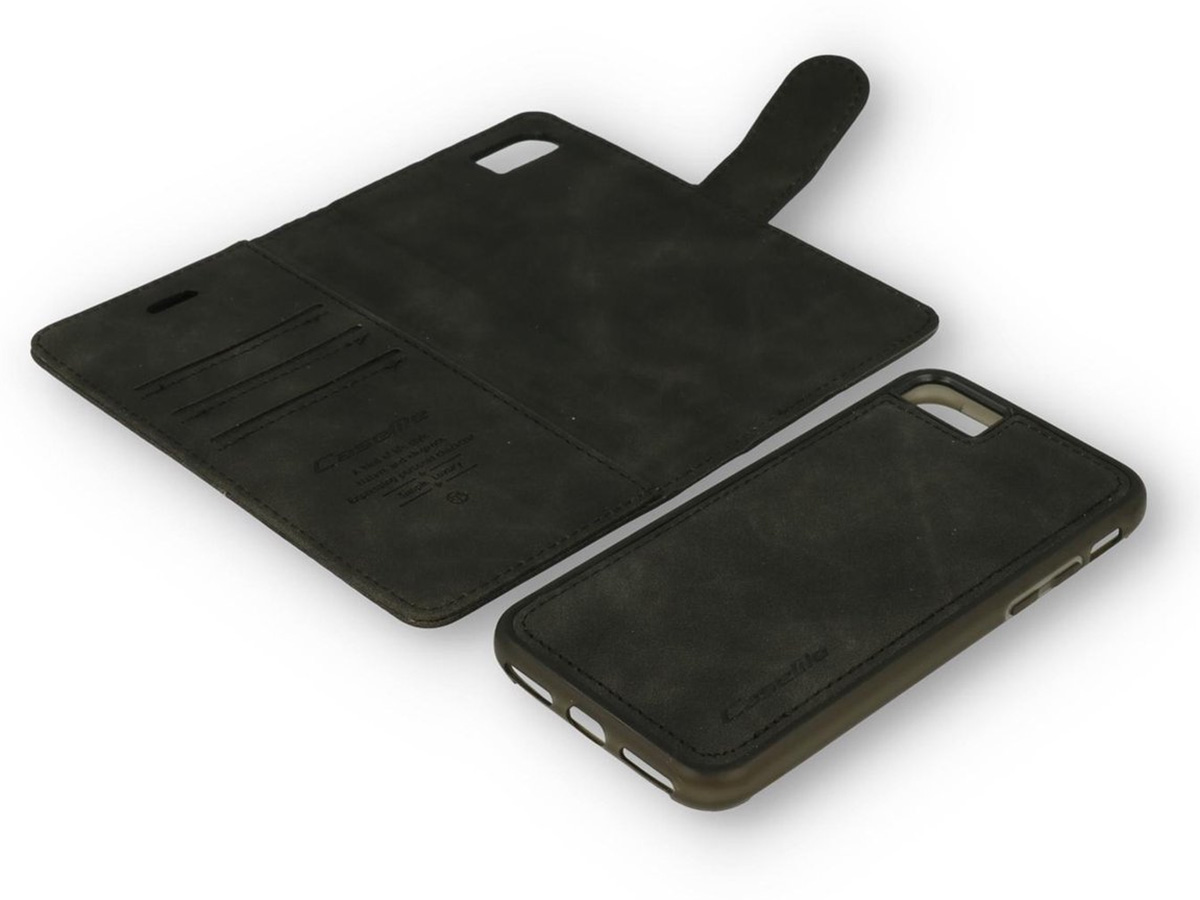 CaseMe 2in1 Magnetic Bookcase Zwart - iPhone SE 2020/8/7 Hoesje