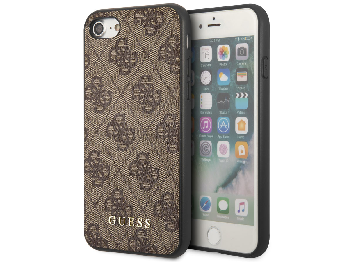 Guess Monogram Case Bruin - iPhone SE / 8 / 7 / 6 hoesje