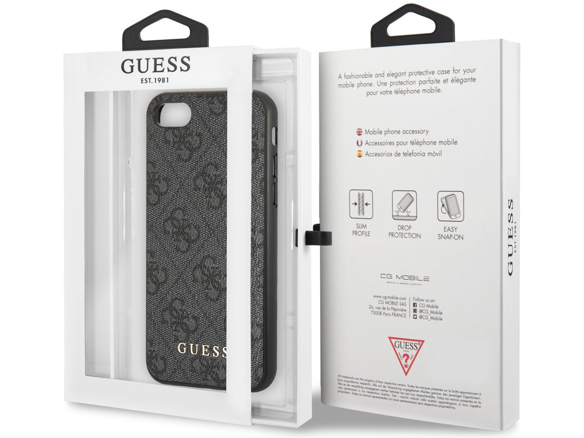 Guess Monogram Case Grijs - iPhone SE / 8 / 7 / 6 hoesje