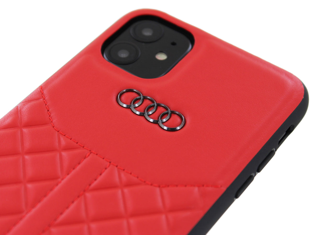 Audi Q8 Series Case Rood Leer - iPhone 11 hoesje