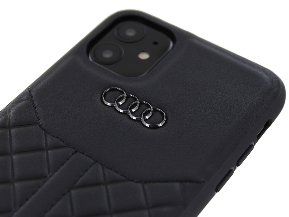 Audi Q8 Series Case Zwart Leer - iPhone 11 hoesje