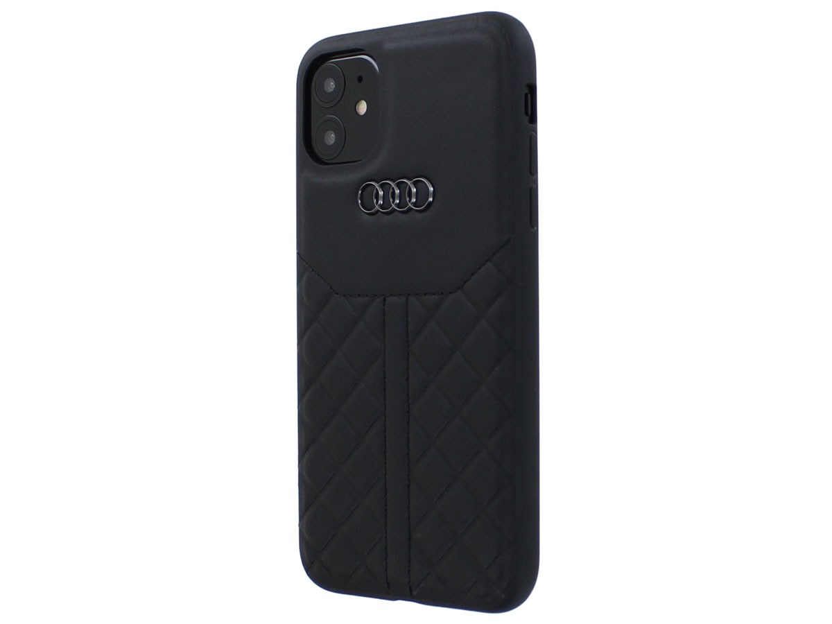 Audi Q8 Series Case Zwart Leer - iPhone 11 hoesje