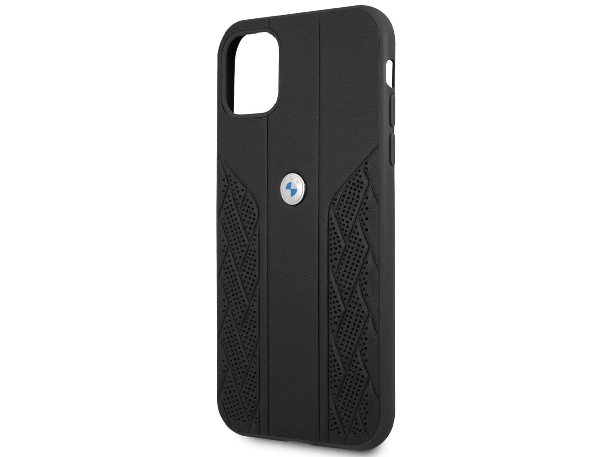 BMW Signature Leather Seat Case Zwart - iPhone 11/XR hoesje