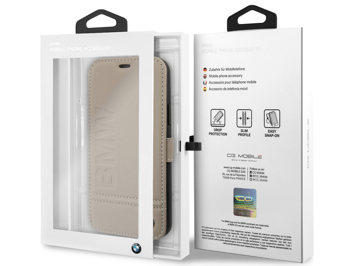 BMW Signature Bookcase Beige Leer - iPhone 11 hoesje