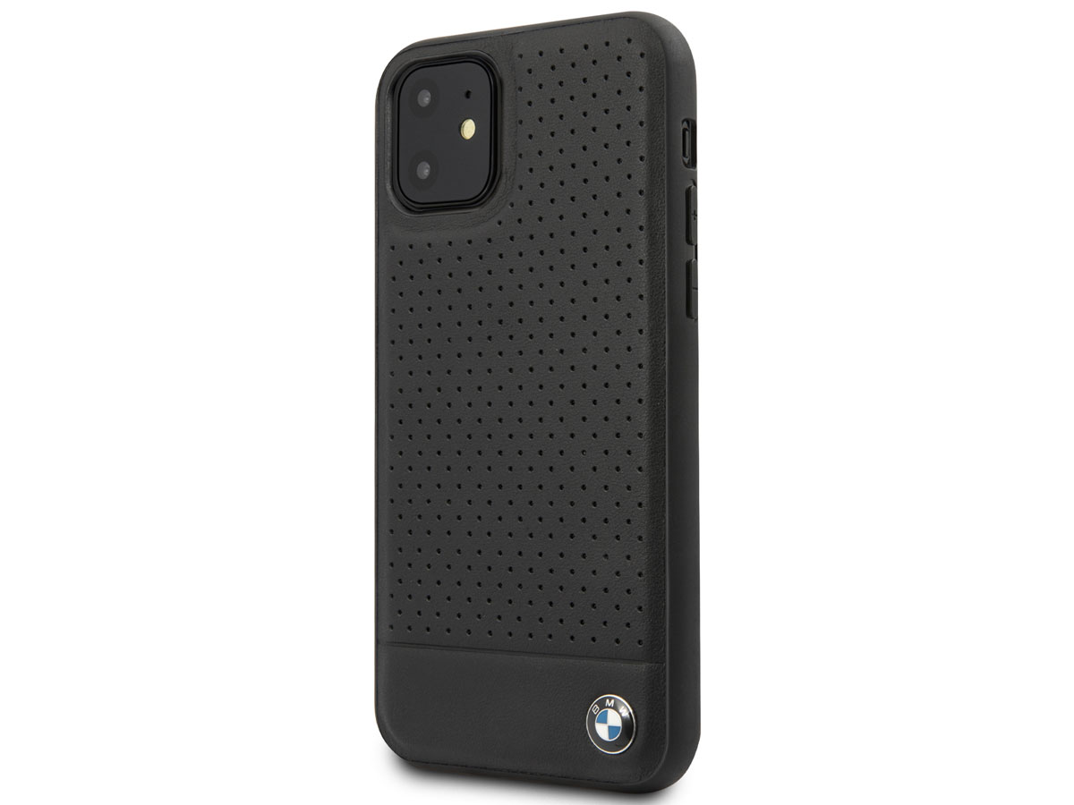 BMW Perforated Case Zwart Leer - iPhone 11 hoesje