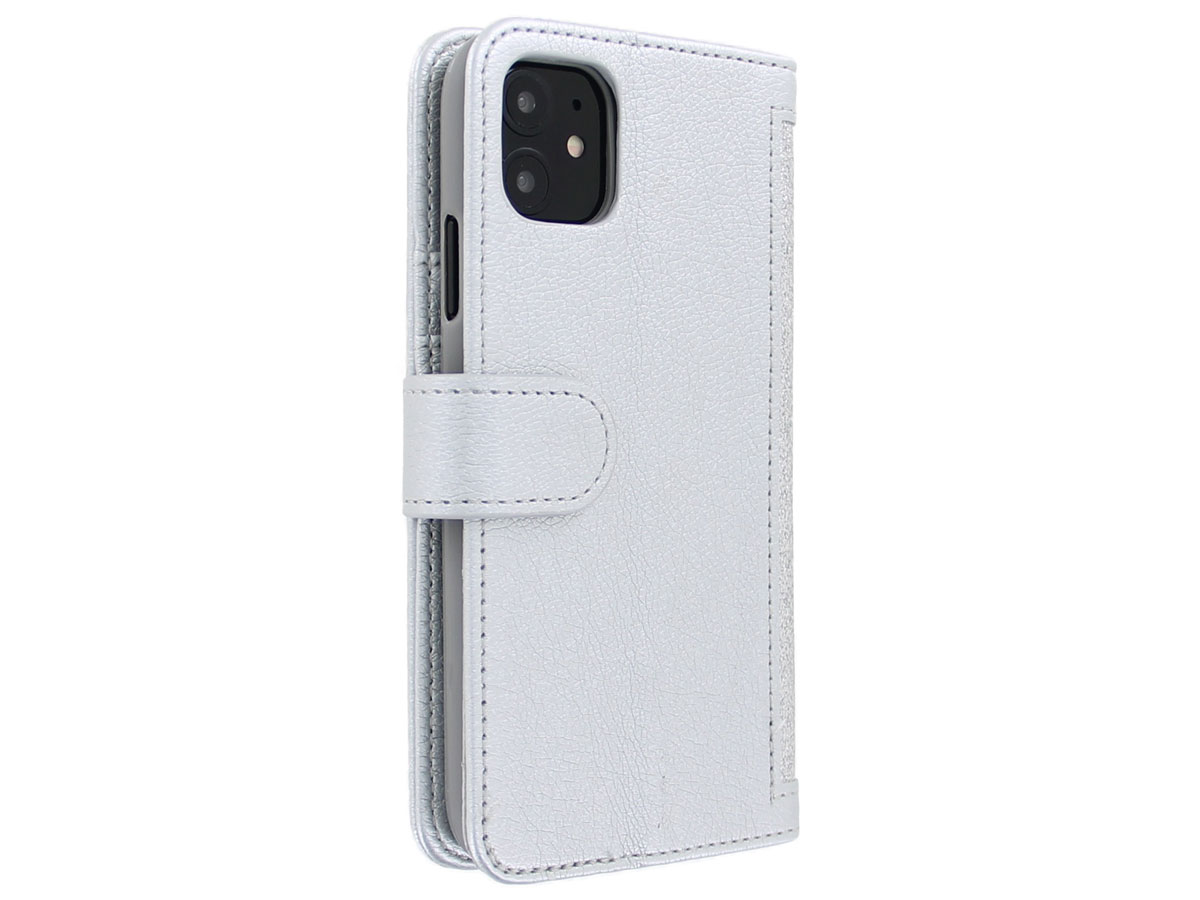 Glitsie Zip Case met Rits Zilver - iPhone XR hoesje