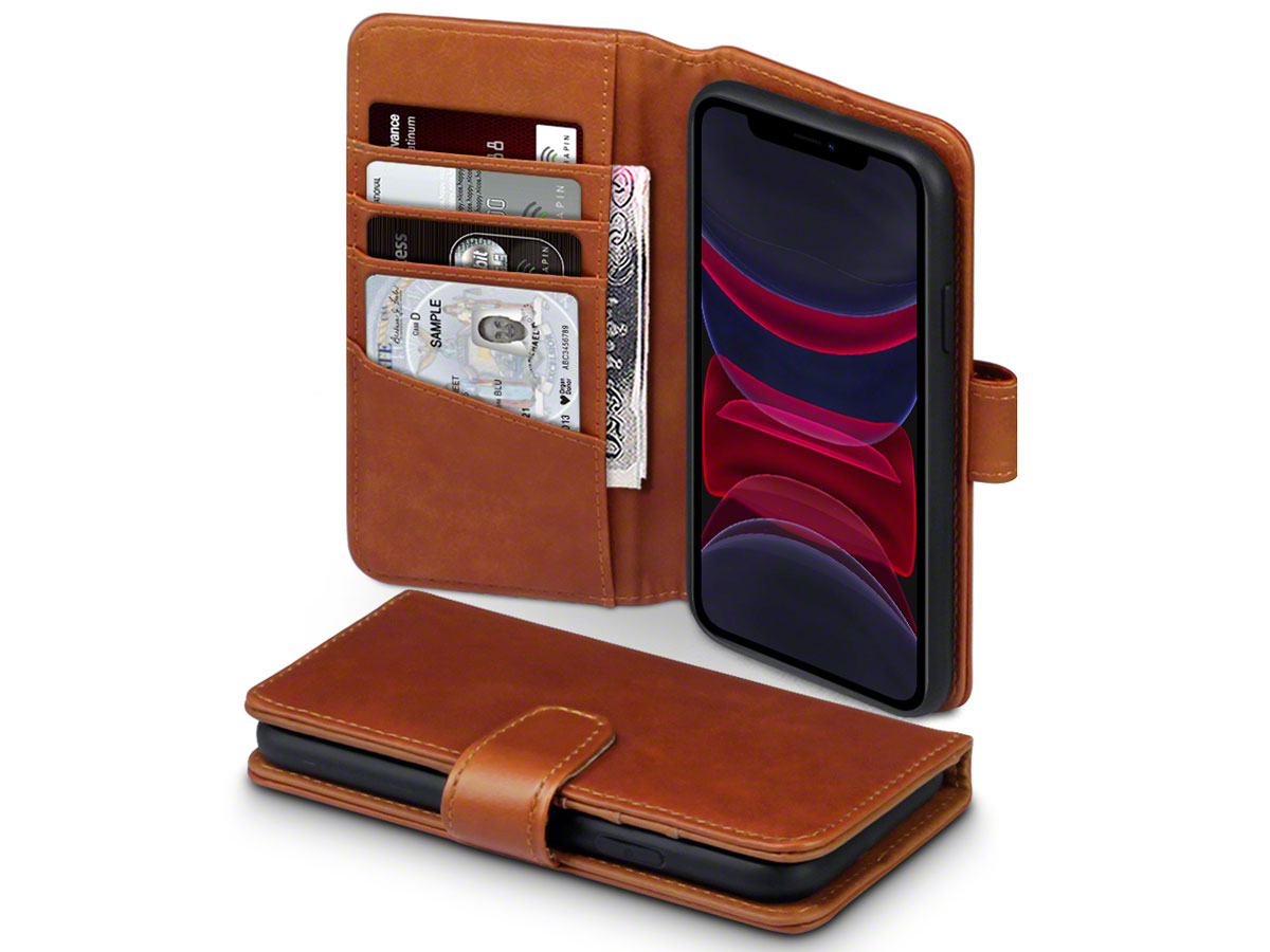 CaseBoutique Leather Wallet Cognac Leer - iPhone 11 hoesje
