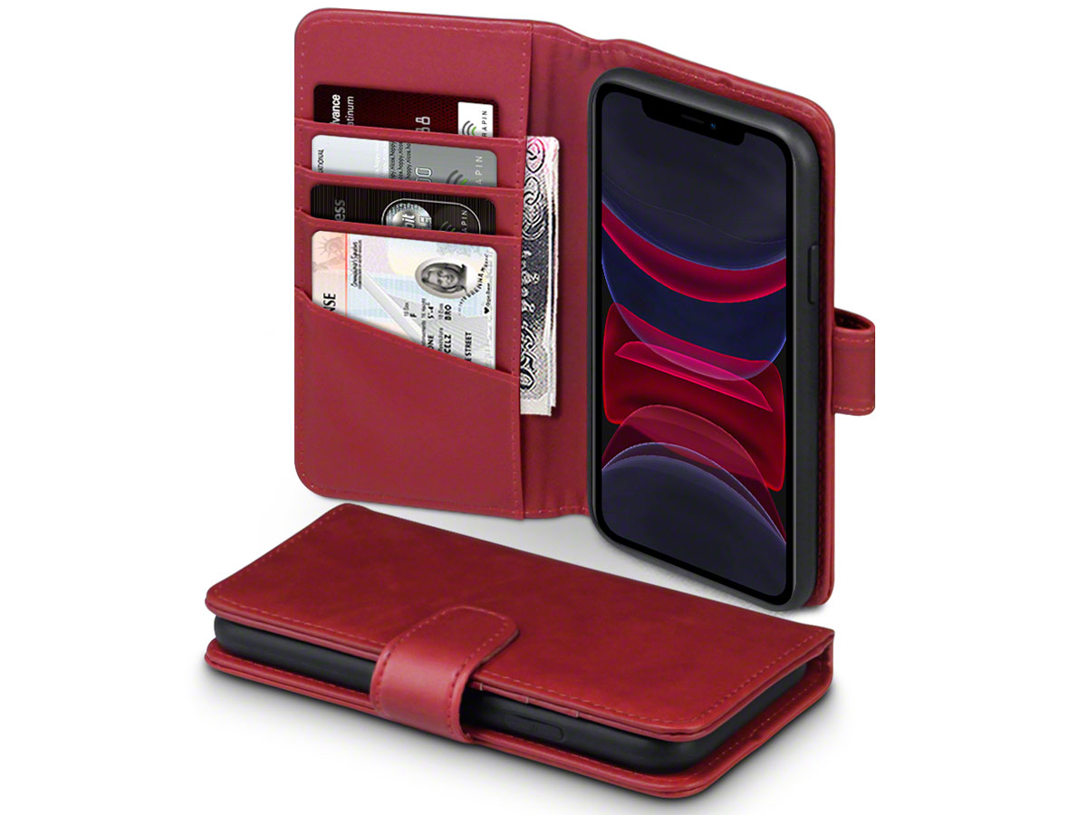 CaseBoutique Leather Wallet Rood Leer - iPhone 11 hoesje