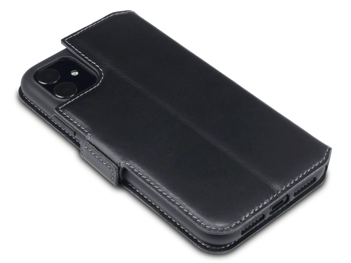 CaseBoutique Leather Case Zwart Leer - iPhone 11 hoesje