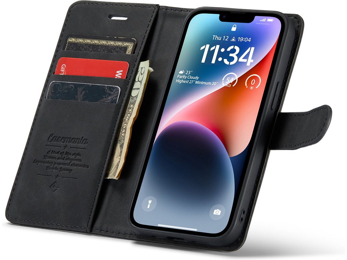 CaseMe 2in1 Magnetic Bookcase Zwart - iPhone 11/XR Hoesje