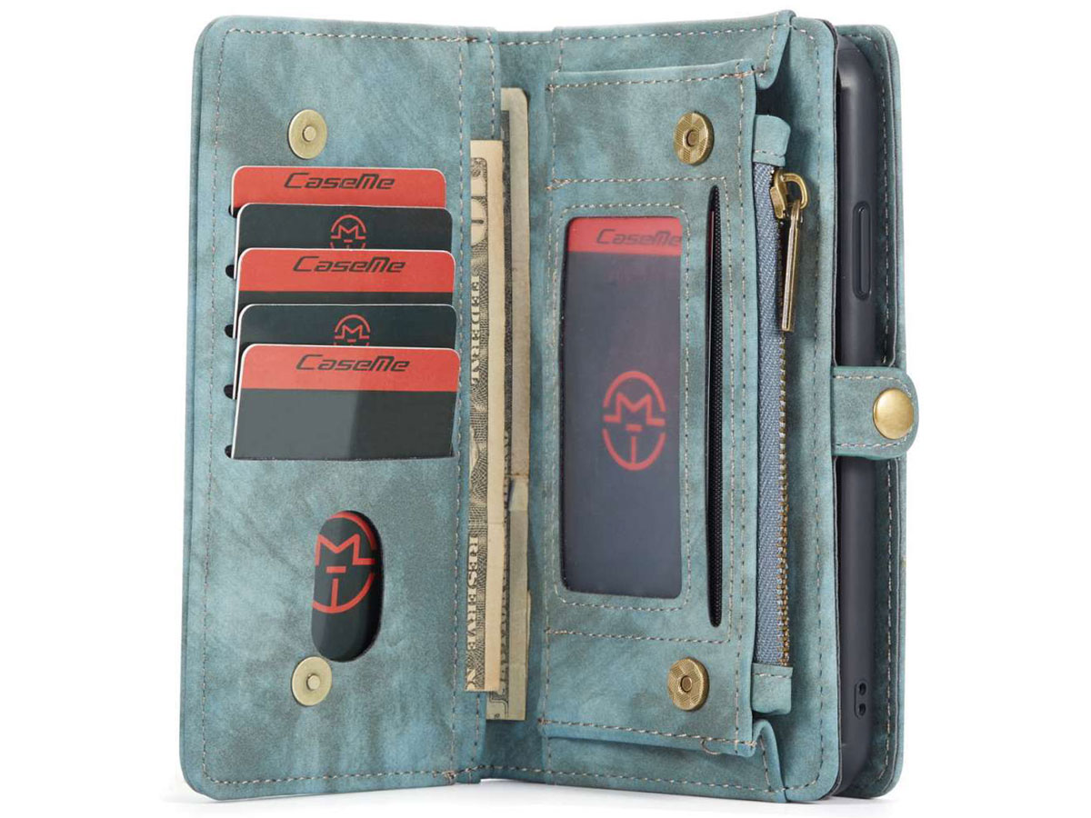 CaseMe 2in1 Wallet Ritsvak Case Blauw - iPhone 11 Hoesje