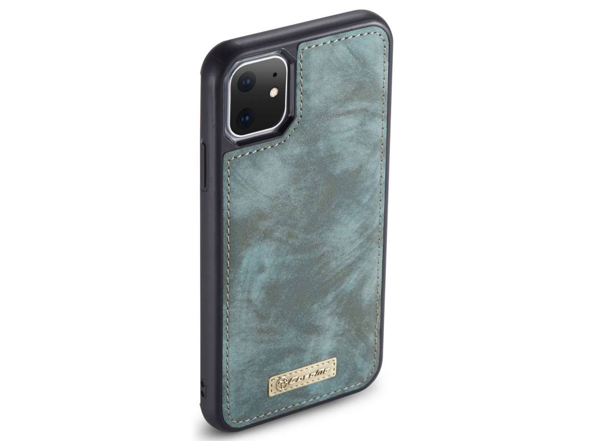 CaseMe 2in1 Wallet Ritsvak Case Blauw - iPhone 11/XR Hoesje