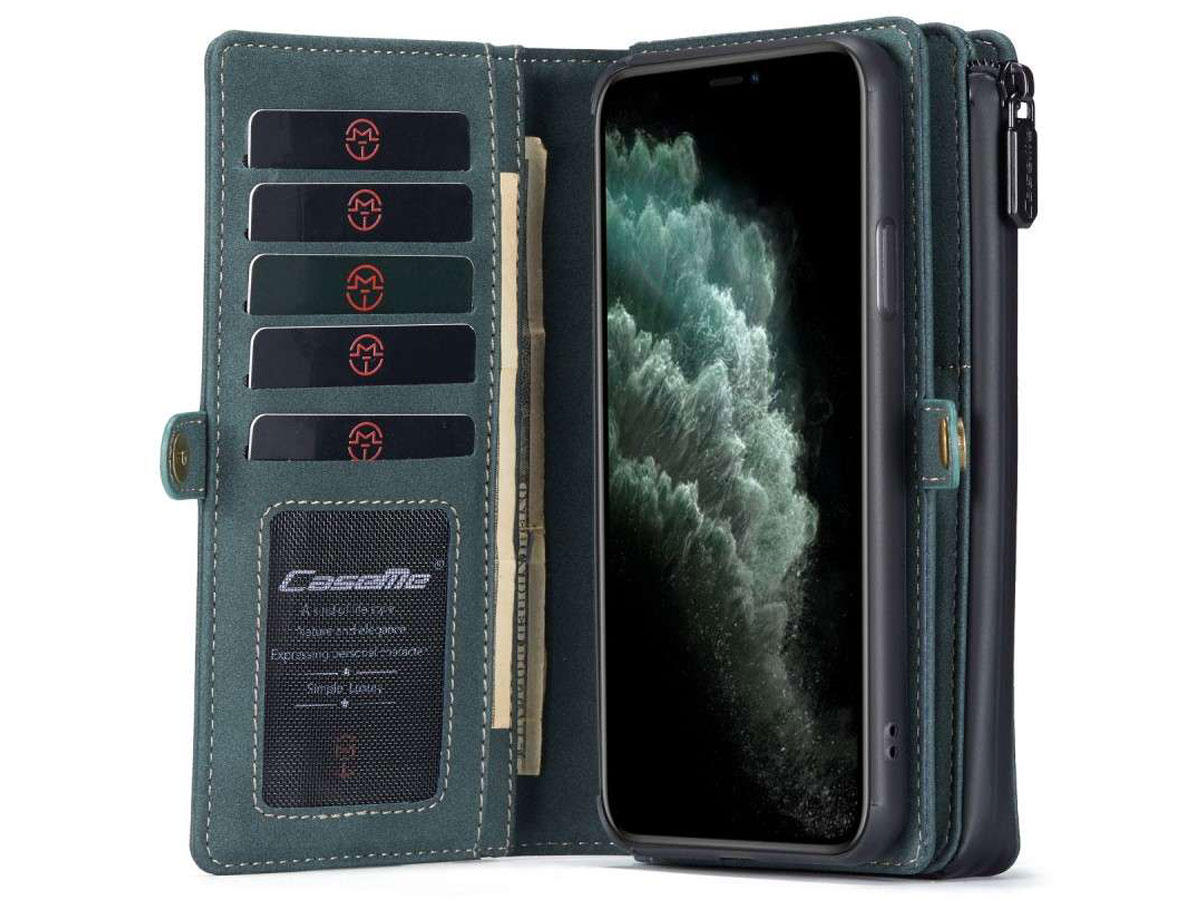 CaseMe Multi Wallet Ritsvak Case Blauw - iPhone 11/XR Hoesje