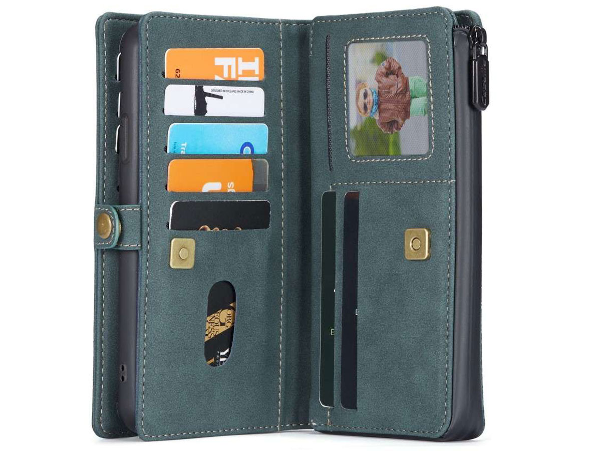CaseMe Multi Wallet Ritsvak Case Blauw - iPhone 11/XR Hoesje