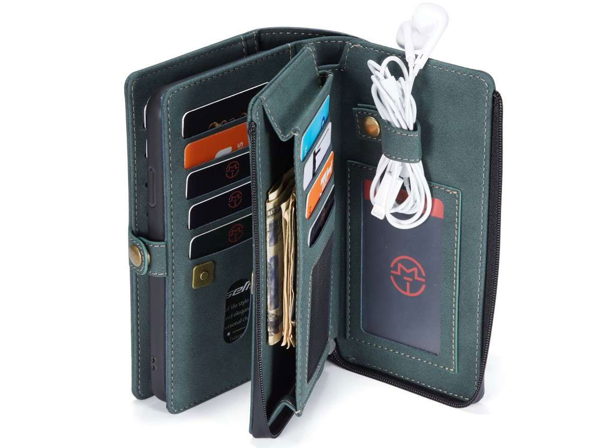 CaseMe Multi Wallet Ritsvak Case Blauw - iPhone 11/XR Hoesje