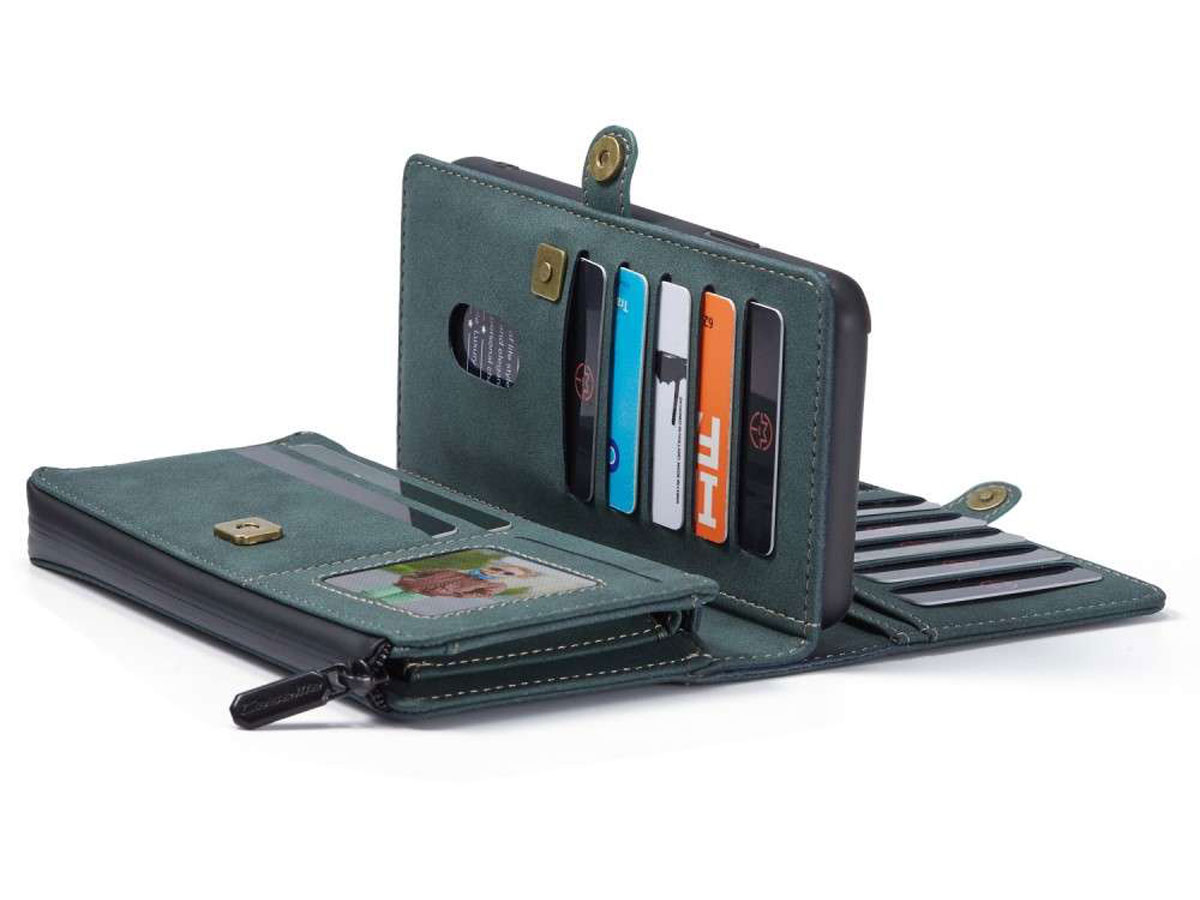 CaseMe Multi Wallet Ritsvak Case Blauw - iPhone 11/XR Hoesje