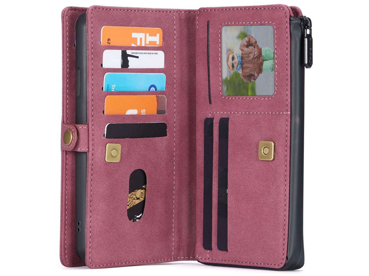 CaseMe Multi Wallet Ritsvak Case Rood - iPhone 11/XR Hoesje