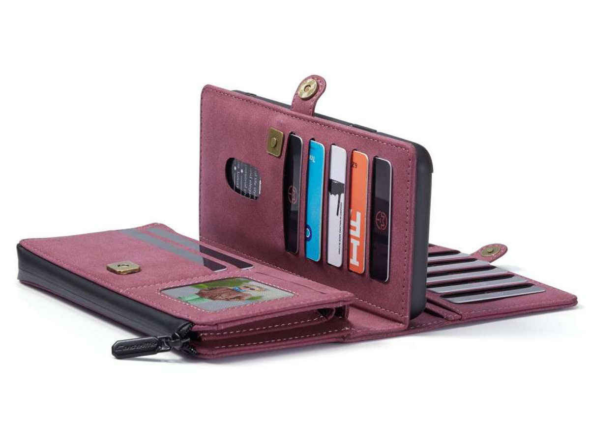 CaseMe Multi Wallet Ritsvak Case Rood - iPhone 11/XR Hoesje