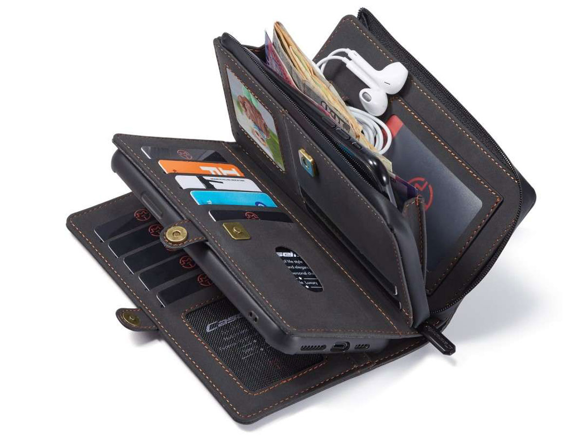 CaseMe Multi Wallet Ritsvak Case Zwart - iPhone 11/XR Hoesje