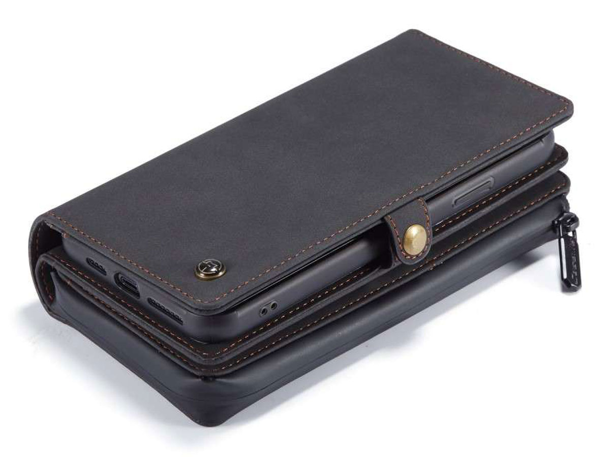 CaseMe Multi Wallet Ritsvak Case Zwart - iPhone 11/XR Hoesje