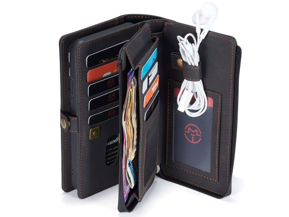 CaseMe Multi Wallet Ritsvak Case Zwart - iPhone 11/XR Hoesje