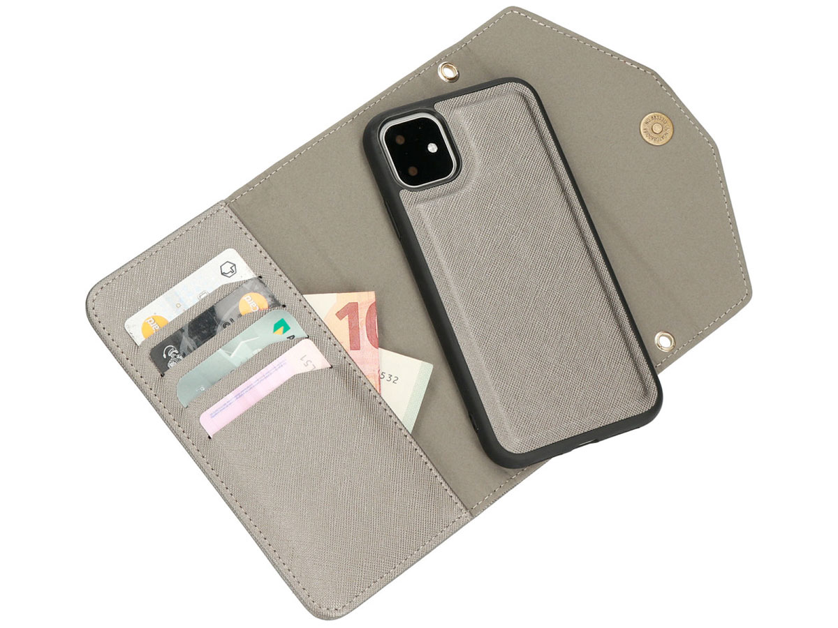 Casetastic Saffiano 2in1 Clutch Case Zilver - iPhone 11/XR hoesje