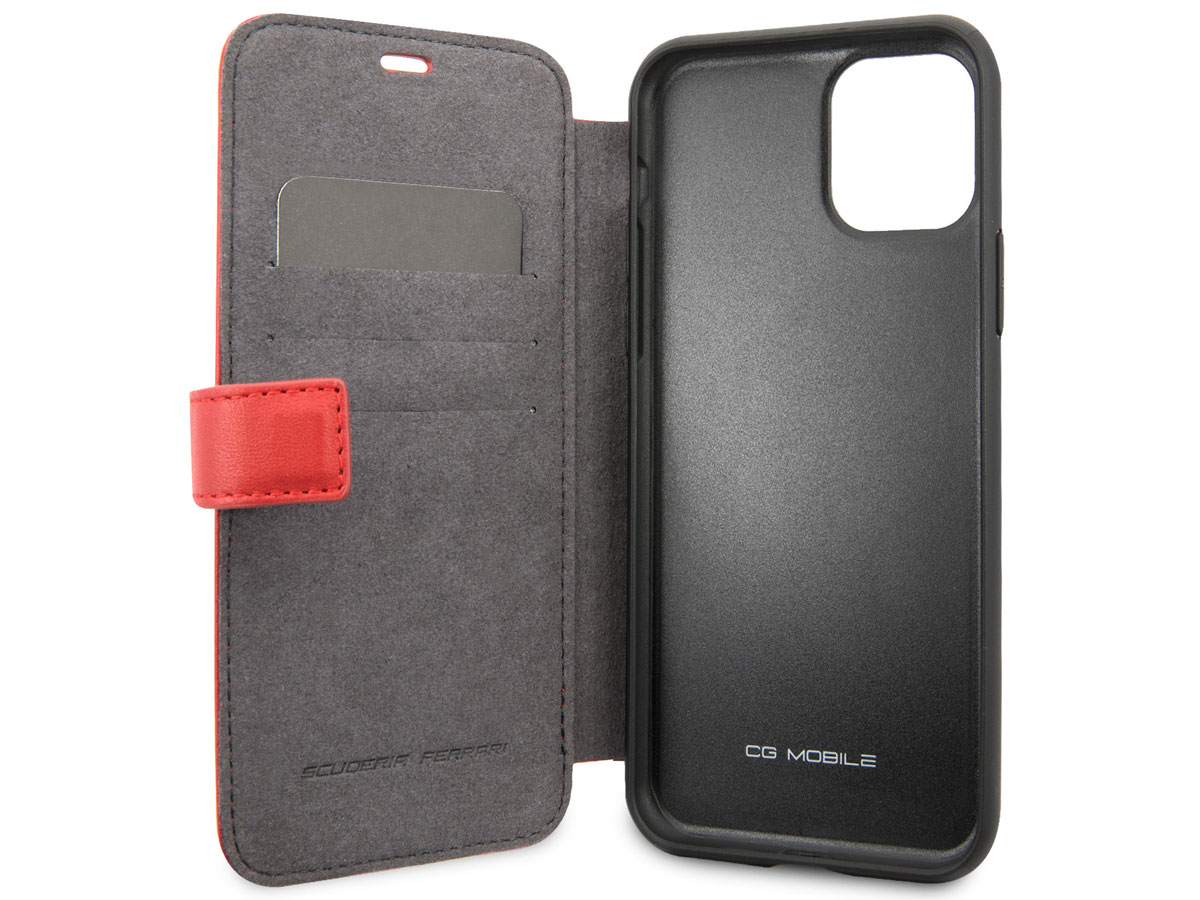 Ferrari Quilted Leather Folio Rood - iPhone 11/XR Hoesje