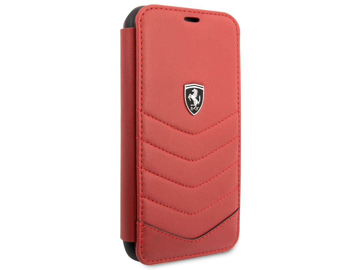 Ferrari Quilted Leather Folio Rood - iPhone 11/XR Hoesje