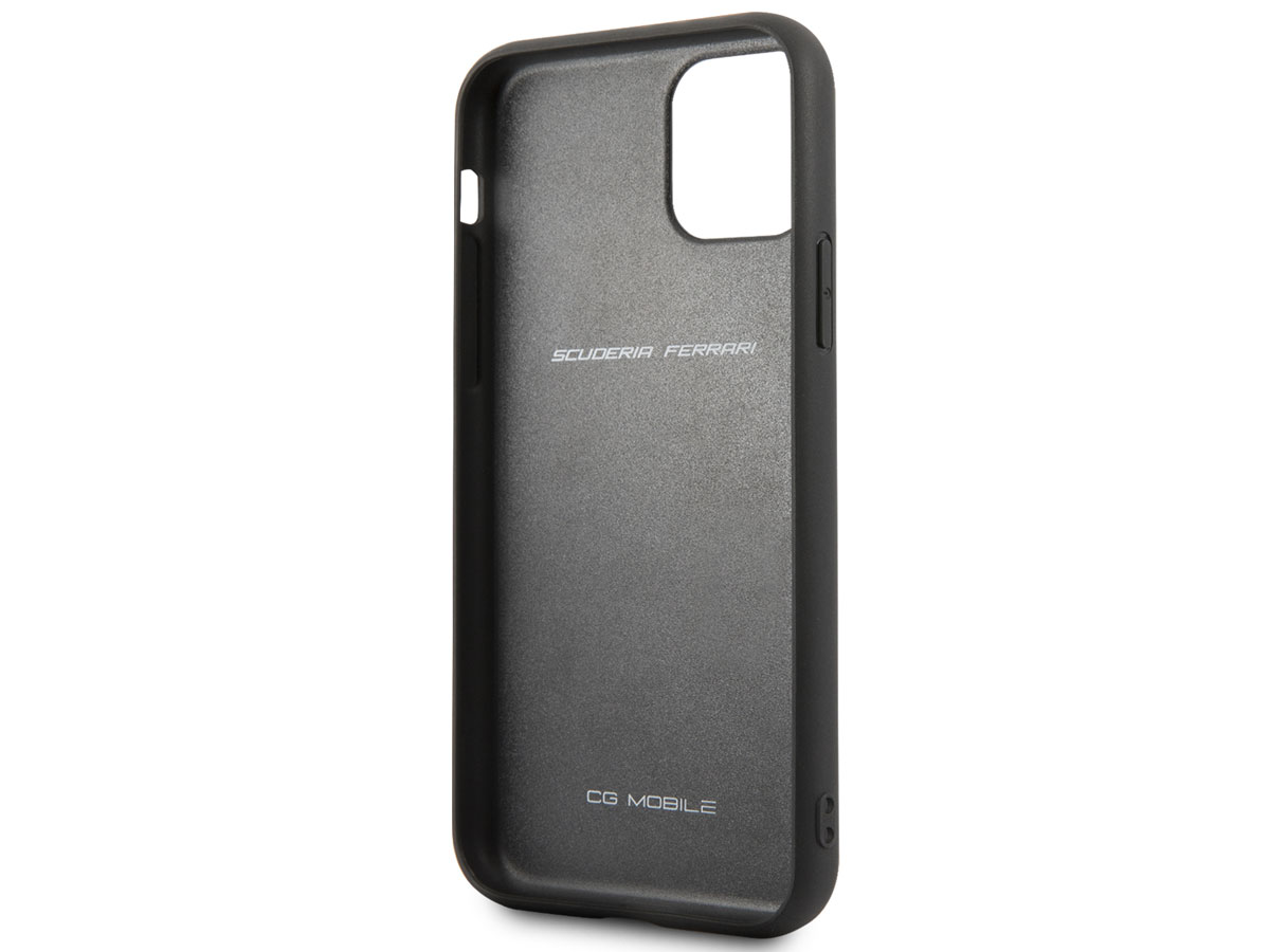 Ferrari Quilted Leather Case Zwart - iPhone 11/XR Hoesje