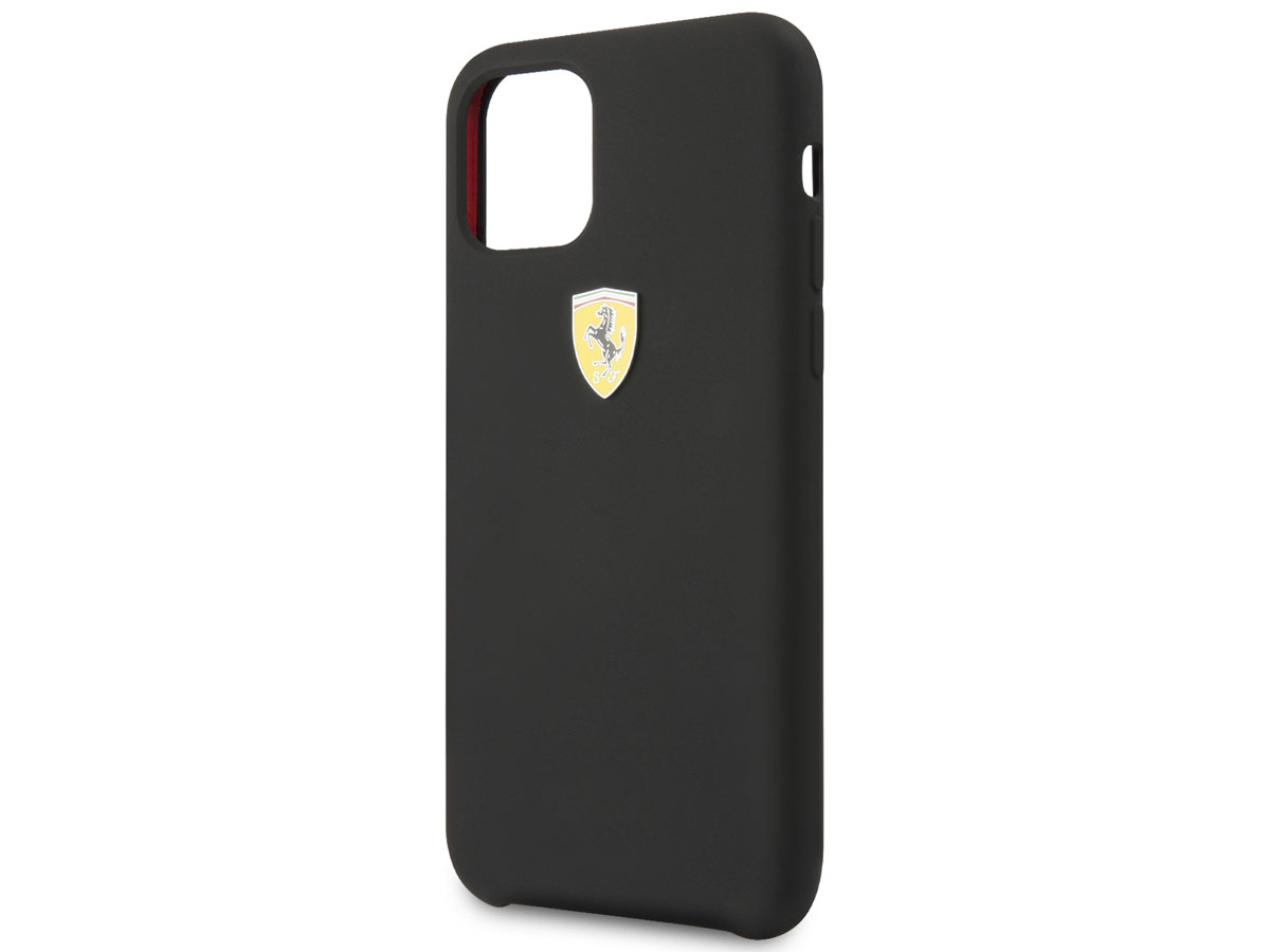Ferrari Silicon Hard Case Zwart - iPhone 11/XR Hoesje