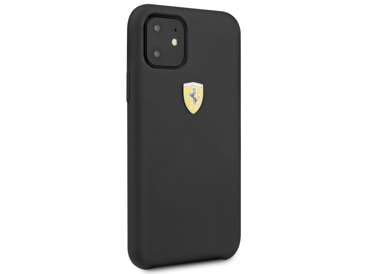 Ferrari Silicon Hard Case Zwart - iPhone 11/XR Hoesje