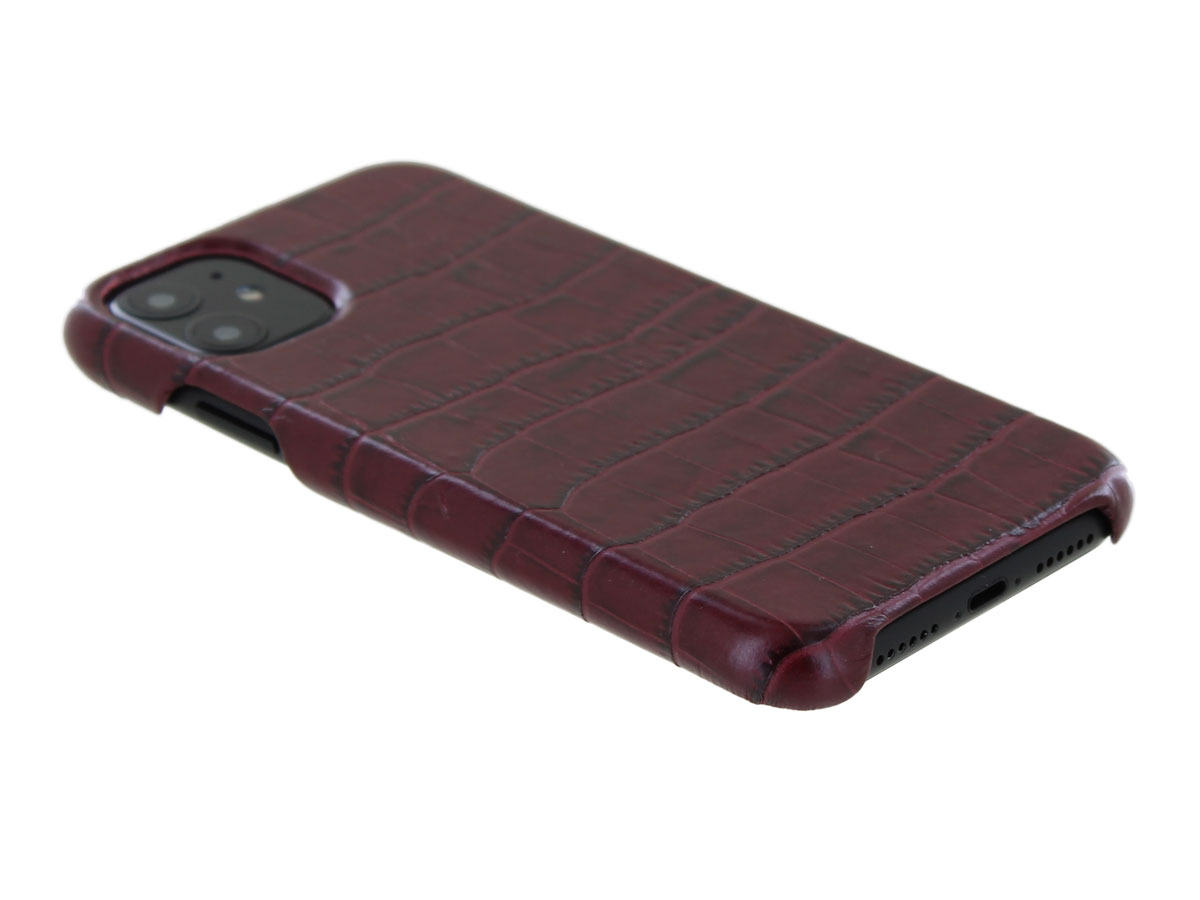 Graffi Cover Croco Bordeaux Leer - iPhone 11 hoesje