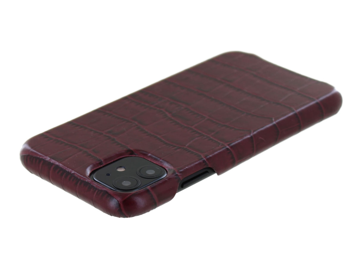 Graffi Cover Croco Bordeaux Leer - iPhone 11 hoesje