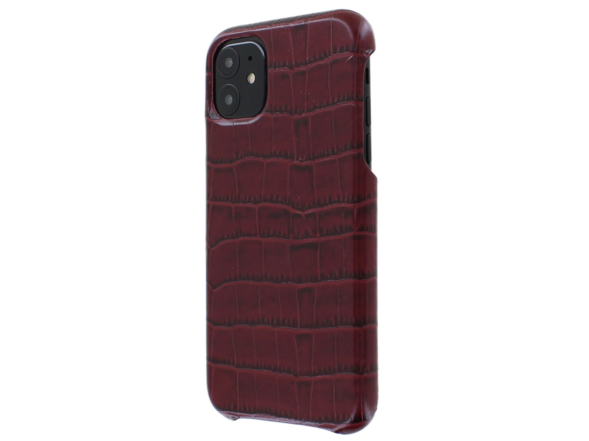 Graffi Cover Croco Bordeaux Leer - iPhone 11 hoesje