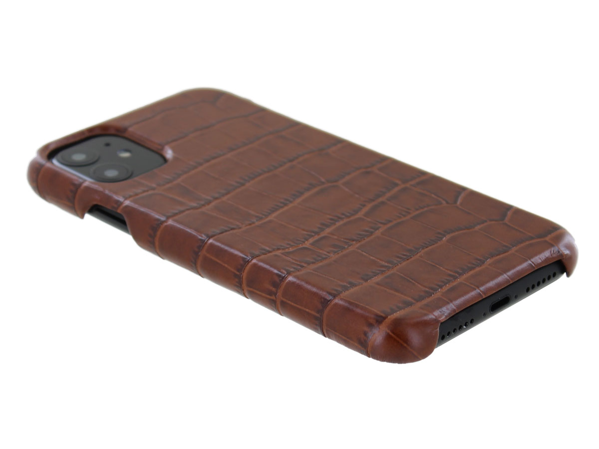 Graffi Cover Croco Cognac Leer - iPhone 11 hoesje