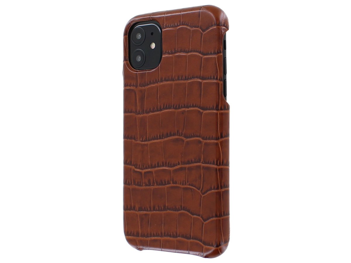 Graffi Cover Croco Cognac Leer - iPhone 11 hoesje