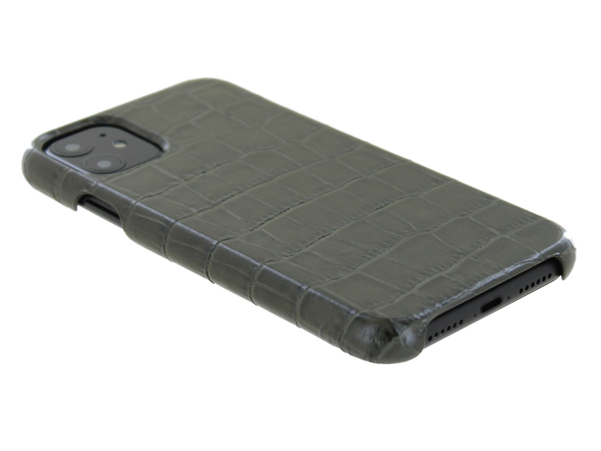 Graffi Cover Croco Groen Leer - iPhone 11 hoesje