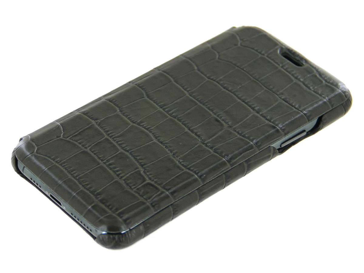 Graffi Oyster Croco Groen Leer - iPhone 11 hoesje