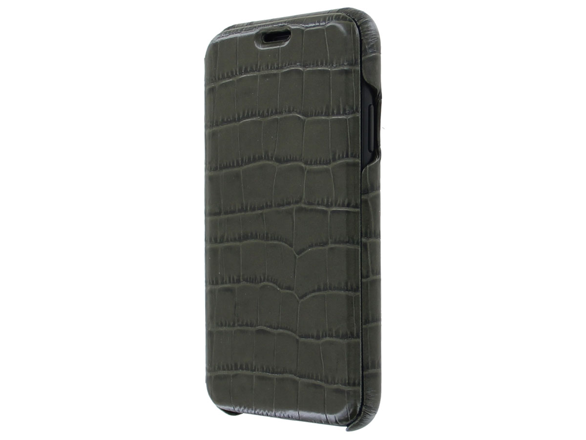 Graffi Oyster Croco Groen Leer - iPhone 11 hoesje