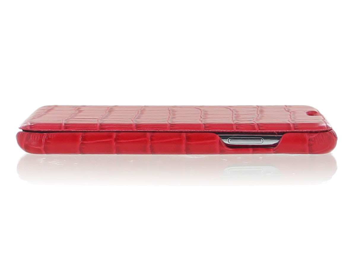 Graffi Oyster Croco Rood Leer - iPhone 11 hoesje