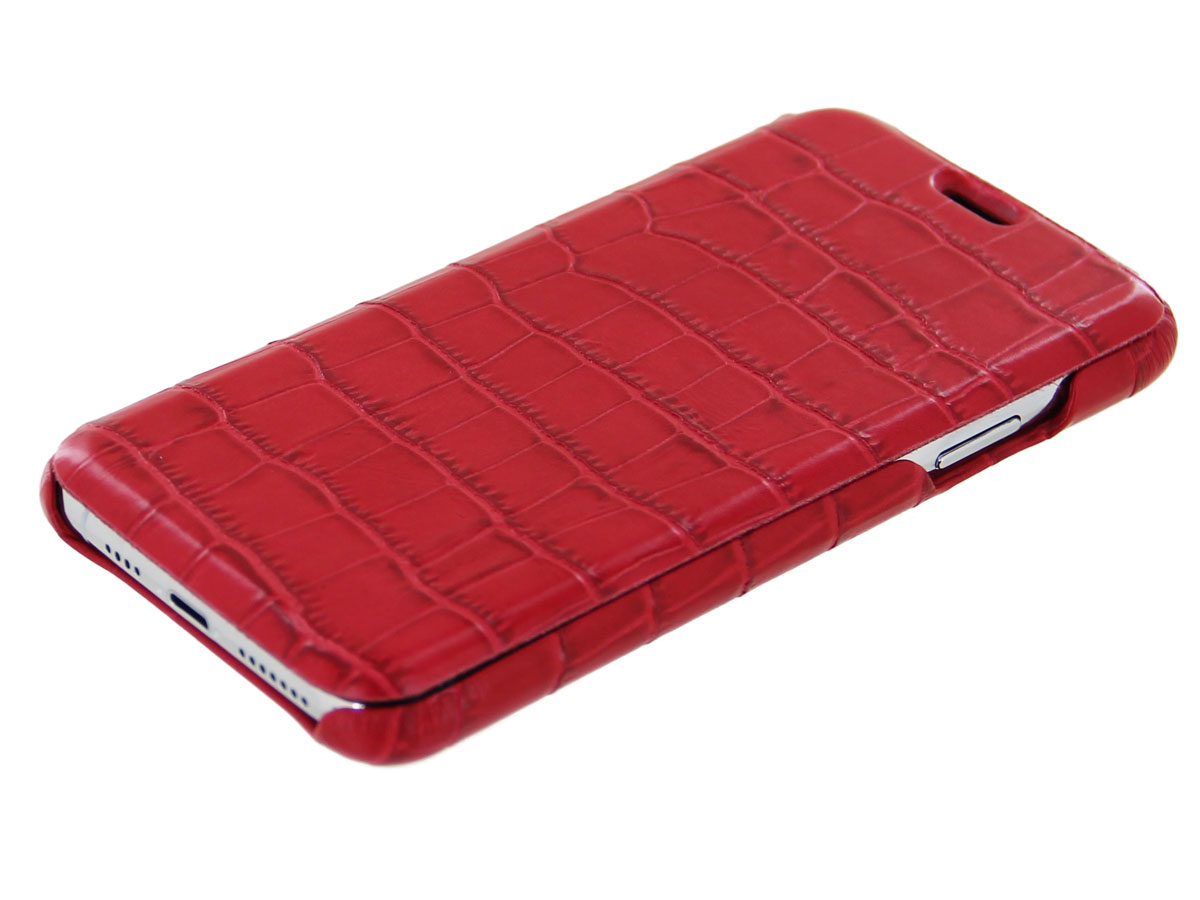 Graffi Oyster Croco Rood Leer - iPhone 11 hoesje